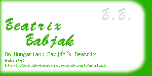 beatrix babjak business card